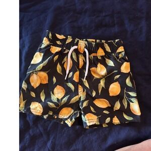 Starting Out Baby Boy Lemon Print Swim Trunks Black Yellow 12-18M